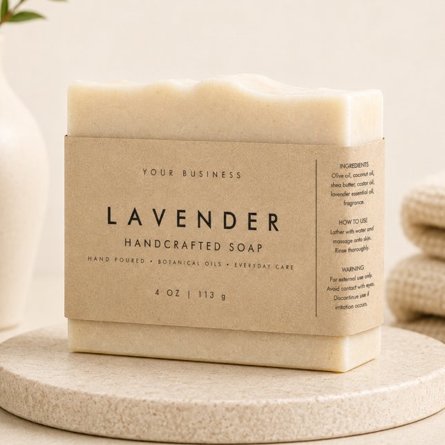 Étiquette de Ventre de Papier Kraft pour Savon de  (Créateur téléchargé)