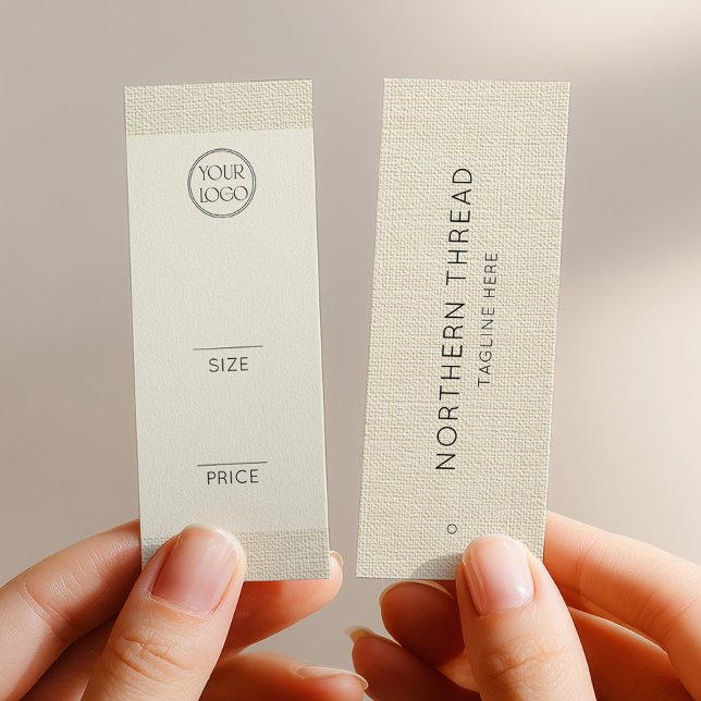 Étiquette de vêtement en beige texturé moderne (Créateur téléchargé)