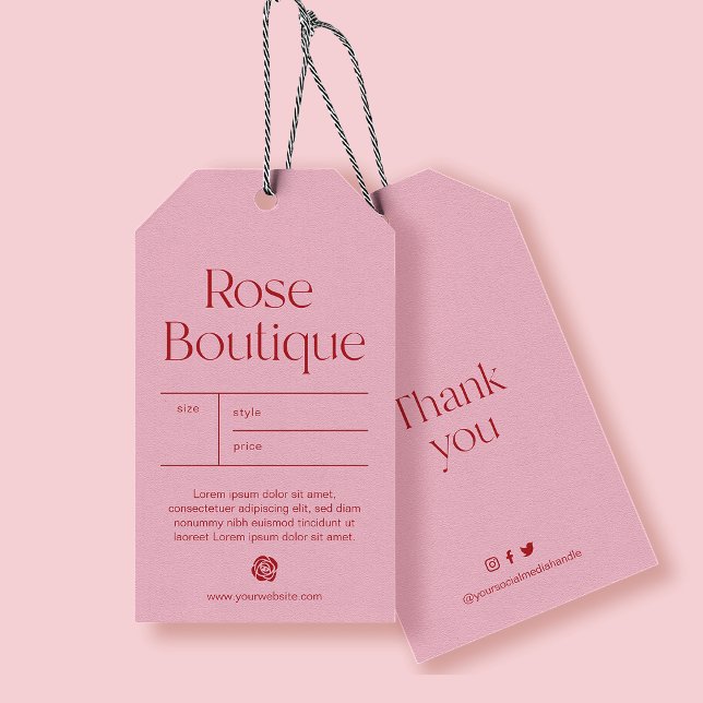 Étiquette de Vêtement Produit Rose Blush (Créateur téléchargé)