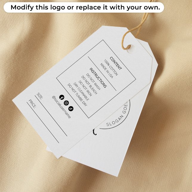 Étiquette de vêtements à monogramme personnalisé p (Créateur téléchargé)
