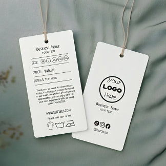 Étiquette de vêtements avec prix et logo | Recto-v