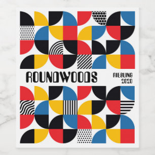 Étiquette de vin Abstrait rétro