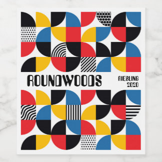 Étiquette de vin Abstrait rétro