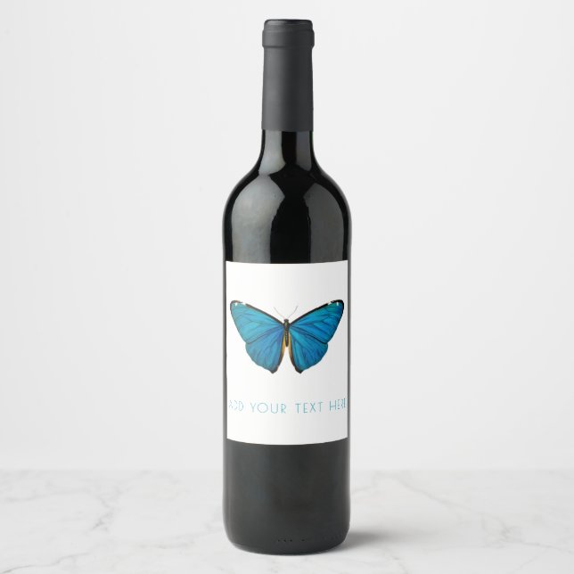 Étiquette DE VIN : BLEU BUTTERFLY (Devant)