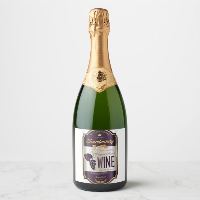 Étiquette de vin Chardonnay de luxe (Devant)