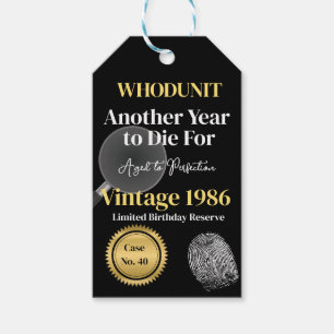 Étiquette de vin d'anniversaire Whodunit Une aut