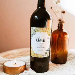 Étiquette de vin de douche de la mariée