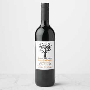 Étiquette de vin de forêt hanté