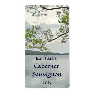 Étiquette de vin de lac et de saule