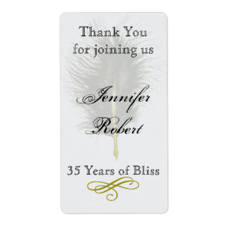 Étiquette de vin de l'Anniversaire du Marabou blan