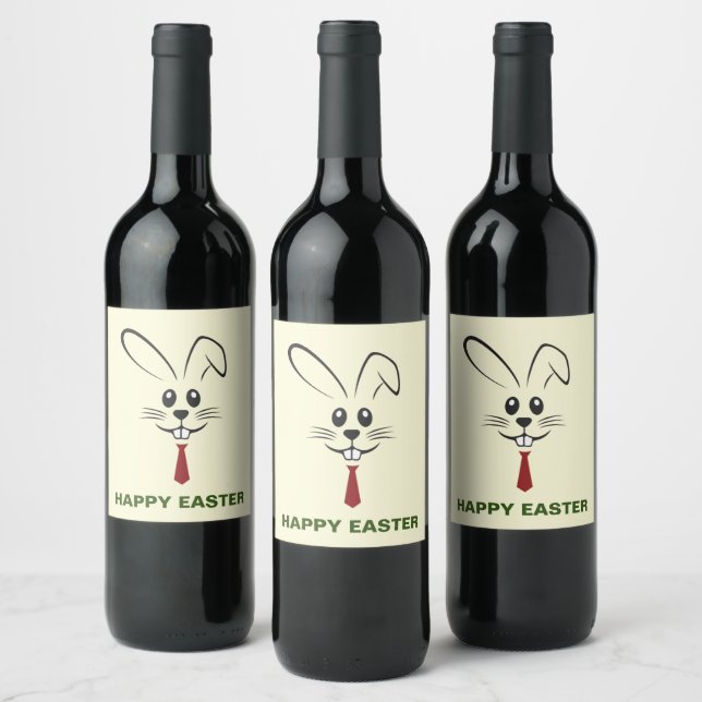 Étiquette de vin de lapin de Pâques (Bouteilles)