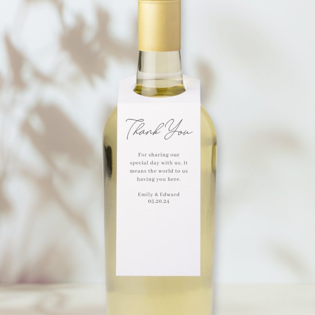 Étiquette de vin de mariage à écriture manuscrite  (Créateur téléchargé)