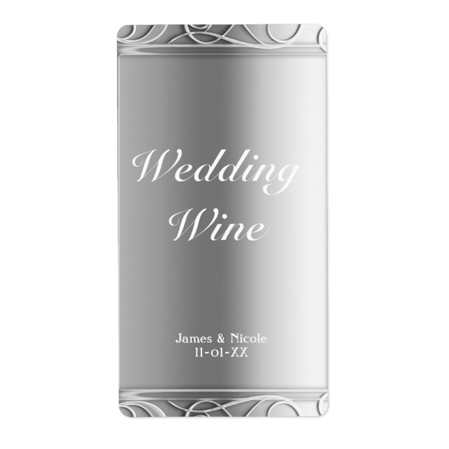 Étiquette de vin de mariage élégante et glamour ar (Devant)