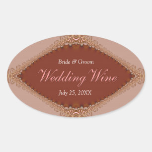 Étiquette de vin de mariage en dentelle brocart ta