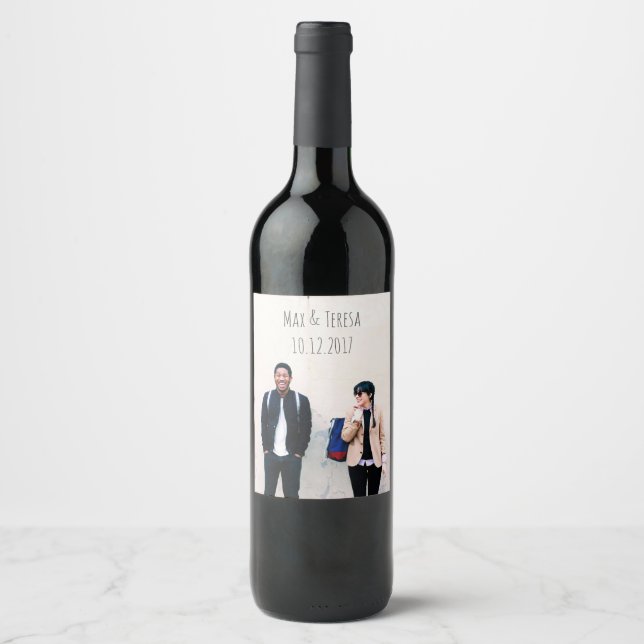 Étiquette de vin de mariage personnalisé (Devant)