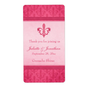 Étiquette de vin de mariage personnalisée fleur de