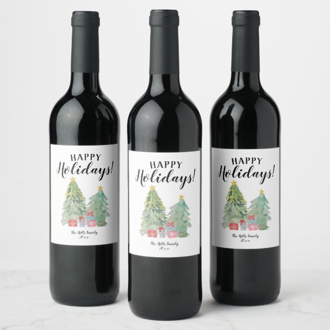 Étiquette de vin de Noël personnalisé (Bouteilles)