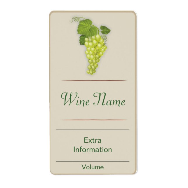 Étiquette de vin de raisin blanc (Devant)