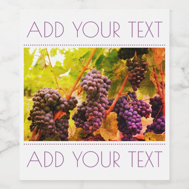 Étiquette de vin de raisins (Étiquettes simples)