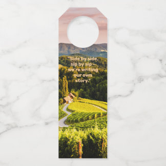 Étiquette de vin de vignoble romantique – Côté à c