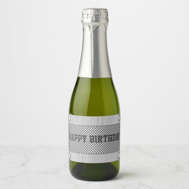 Étiquette de vin étouffant en métal et acier (Devant)