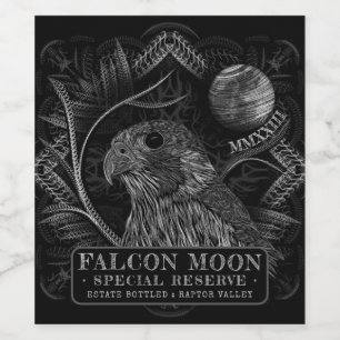 Étiquette de vin Falcon Pleine lune
