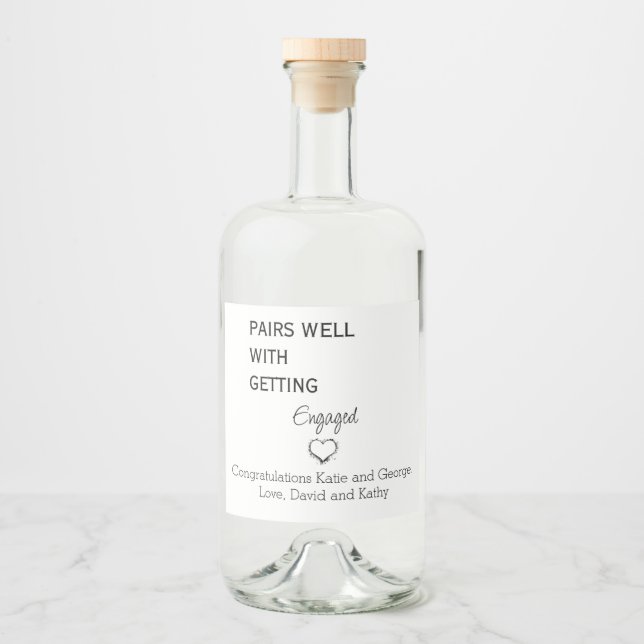 Étiquette de vin fiançailles (Devant)