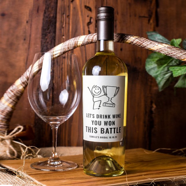 Étiquette de vin Fun & Trendy Noir et Blanc Batail (Créateur téléchargé)