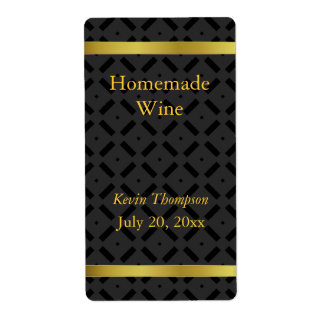 Étiquette de vin maison en or et noir