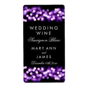 Étiquette de vin mariage violet Hollywood Glam