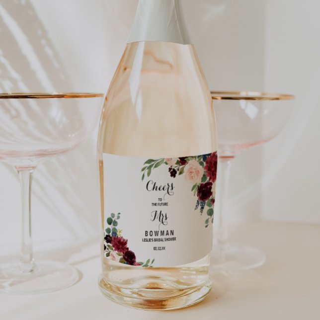 Étiquette de vin mousseux pour Baby Shower rustiqu (Créateur téléchargé)