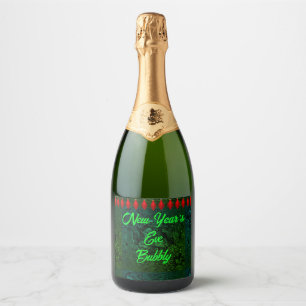 Étiquette de vin mousseux pour le réveillon (Ensem