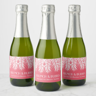 Étiquette de vin mousseux rose mini Brunch et Bubb