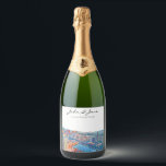 Étiquette de vin personnalisée Las Vegas Skyline<br><div class="desc">Ce verre photo personnalisé à thème de Las Vegas est parfait pour votre mariage ou événement.</div>