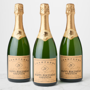 Étiquette de vin pétillant d'anniversaire moderne 