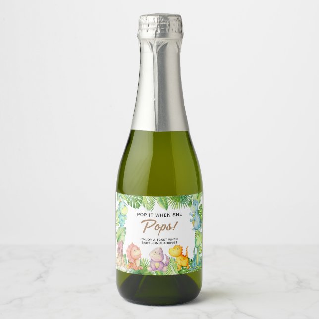 Étiquette de vin pétillant pour la fête prénatale  (Devant)