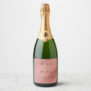 Étiquette de vin pétillant rose tendre