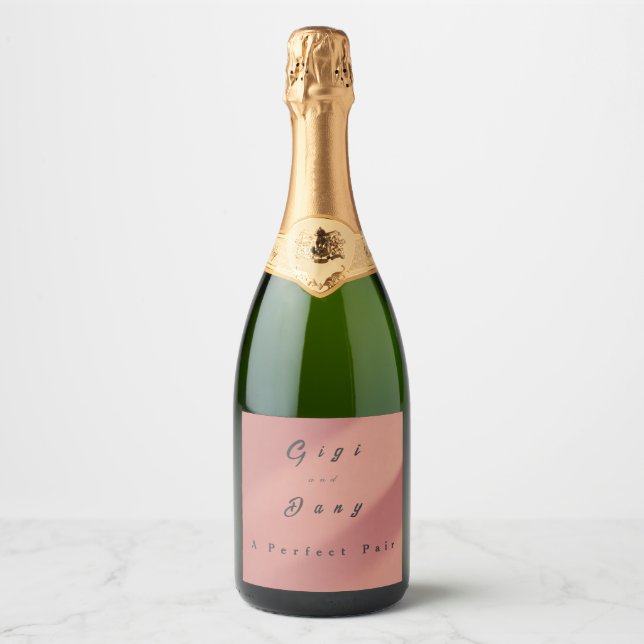Étiquette de vin pétillant rose tendre  (Devant)
