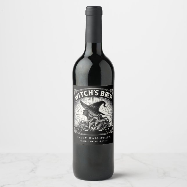 Étiquette de vin Potion de Sorcière pour Fête d'Ha (Devant)