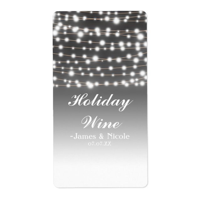 Étiquette de vin pour fête de vacances avec guirla (Devant)