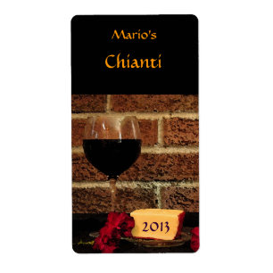 Étiquette de vin rouge