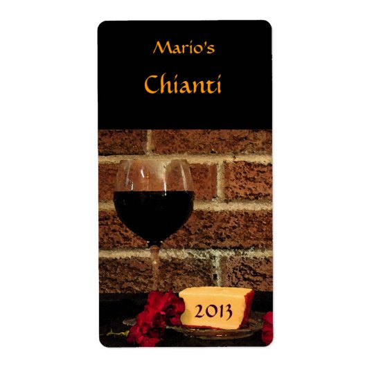 Étiquette de vin rouge