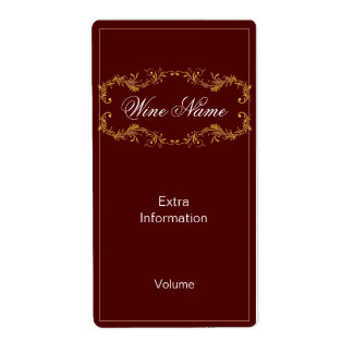 Étiquette de vin rouge classique