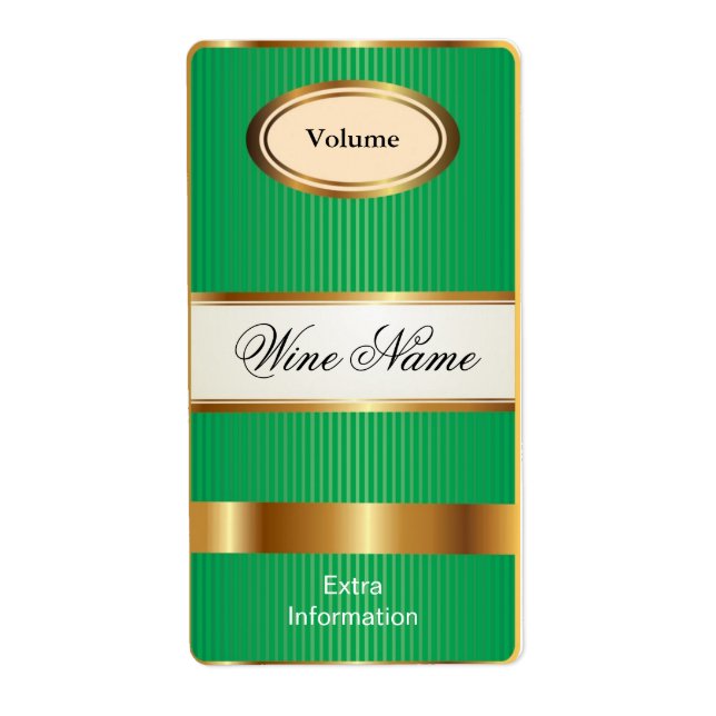 Étiquette de vin vert Top Shelf (Devant)