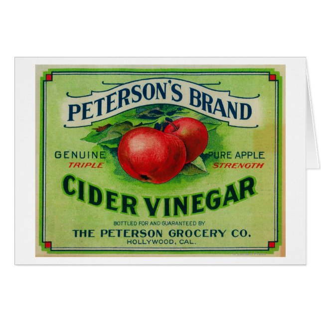 Étiquette de vinaigre de cidre de Peterson (Devant horizontal)