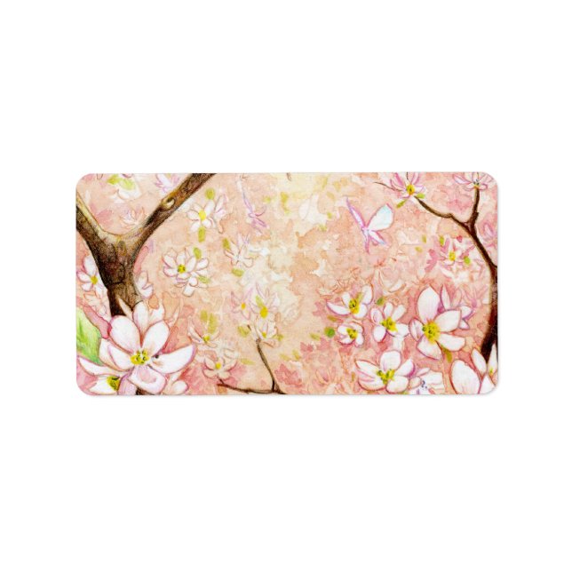 Étiquette de vue en fleurs roses (Devant)