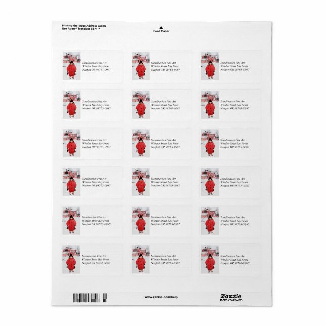 Étiquette Debout dans la neige d'hiver (Feuille entière)