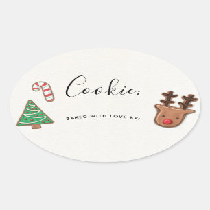 Étiquette d'échange de cookies de Noël