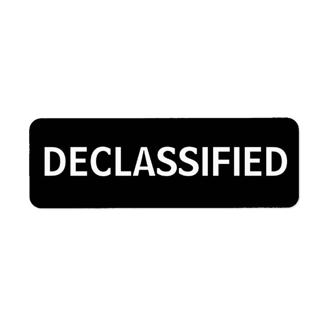 Étiquette déclassifié (Devant)