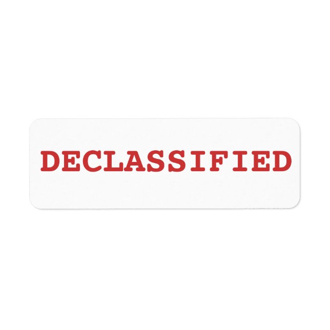 Étiquette déclassifié (Devant)
